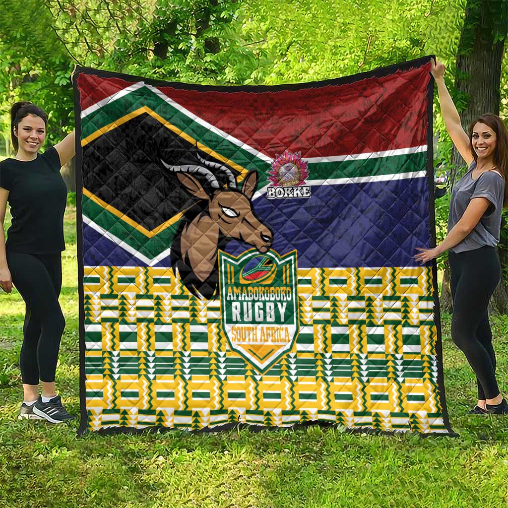 South Africa Rugby Quilt Go Bokke-Amabokoboko Spirit - Wonder Print Shop