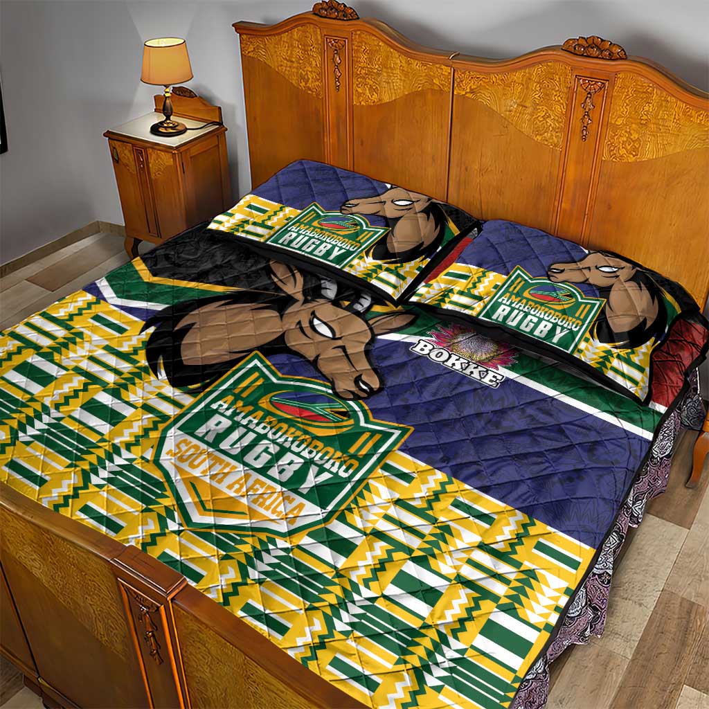 South Africa Rugby Quilt Bed Set Go Bokke-Amabokoboko Spirit - Wonder Print Shop