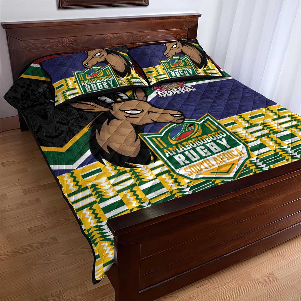 South Africa Rugby Quilt Bed Set Go Bokke-Amabokoboko Spirit - Wonder Print Shop
