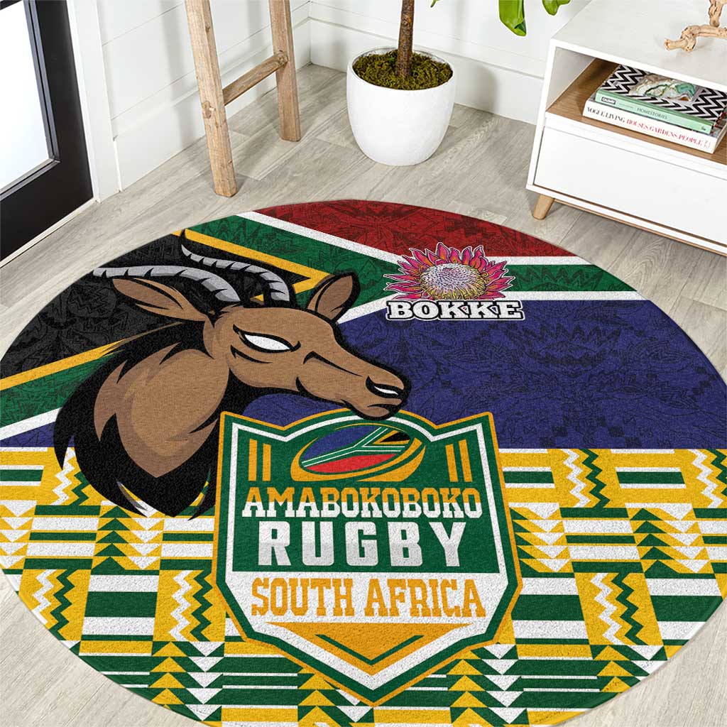 South Africa Rugby Round Carpet Go Bokke-Amabokoboko Spirit - Wonder Print Shop