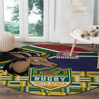 South Africa Rugby Round Carpet Go Bokke-Amabokoboko Spirit - Wonder Print Shop