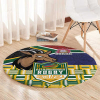 South Africa Rugby Round Carpet Go Bokke-Amabokoboko Spirit - Wonder Print Shop