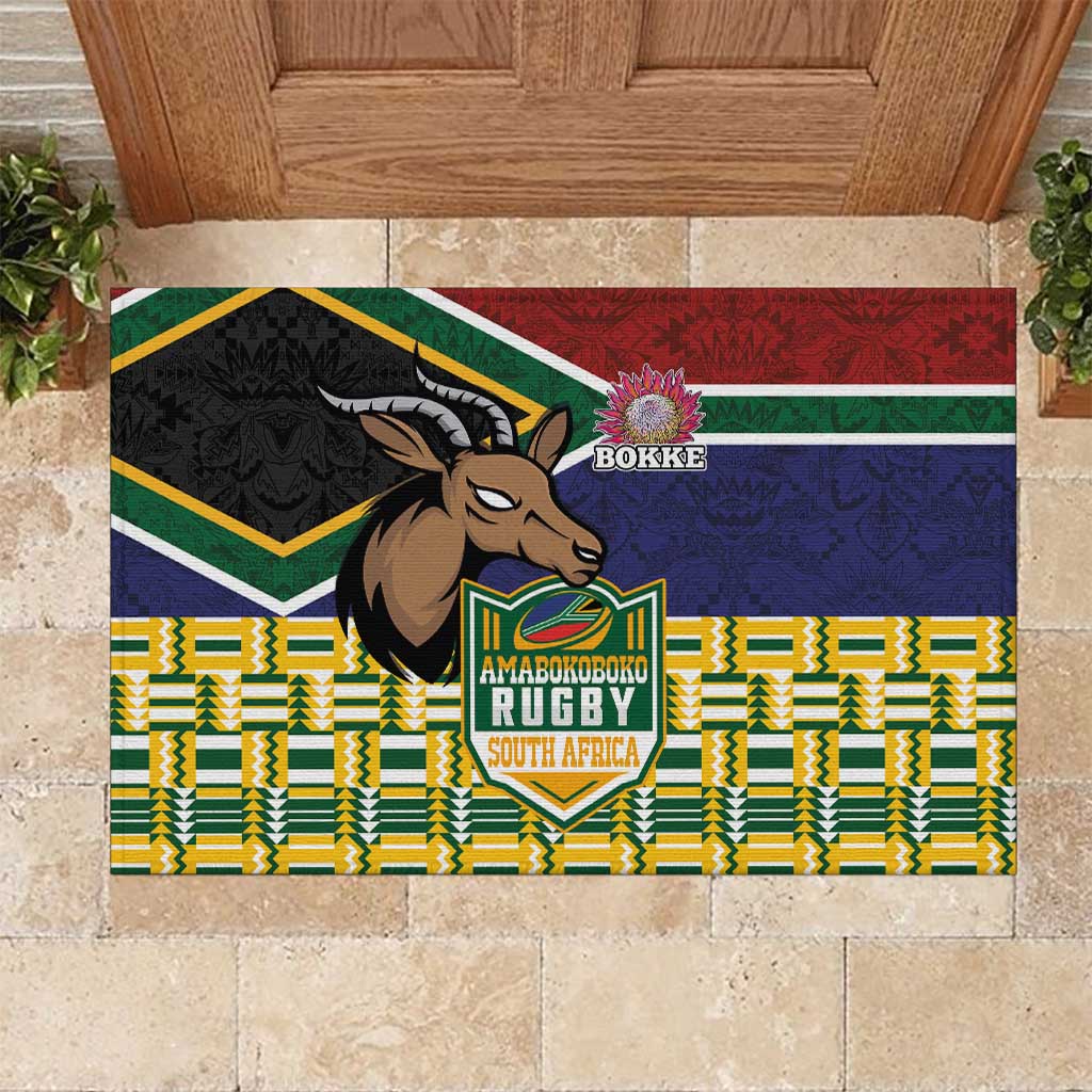 South Africa Rugby Rubber Doormat Go Bokke-Amabokoboko Spirit - Wonder Print Shop