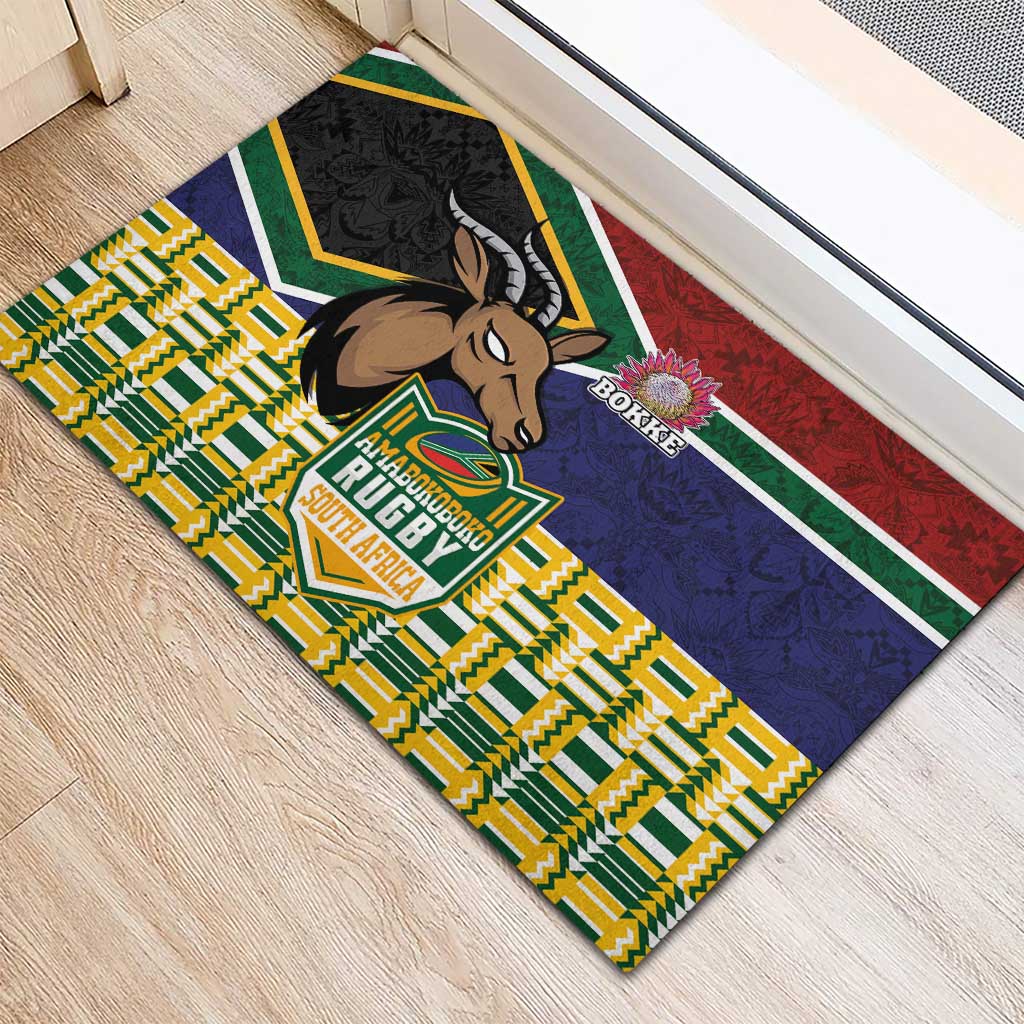 South Africa Rugby Rubber Doormat Go Bokke-Amabokoboko Spirit - Wonder Print Shop
