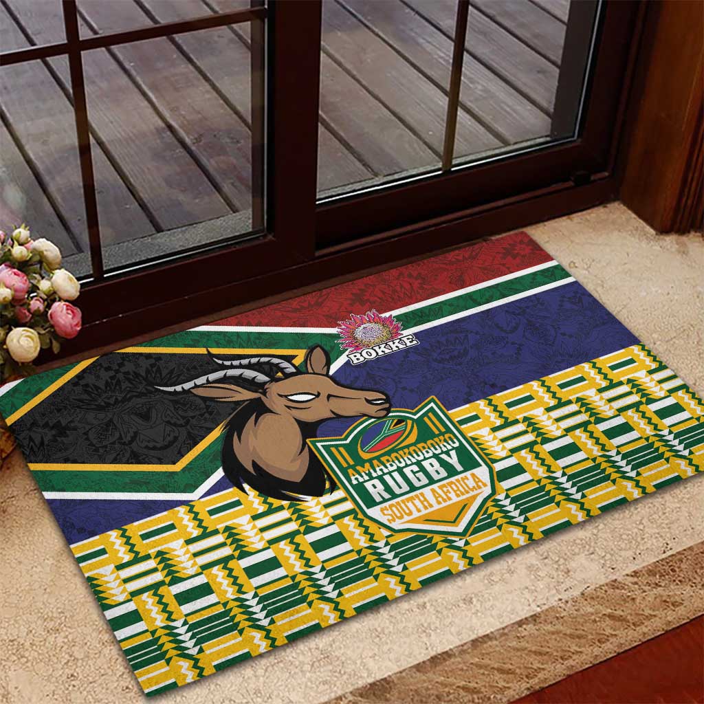 South Africa Rugby Rubber Doormat Go Bokke-Amabokoboko Spirit - Wonder Print Shop