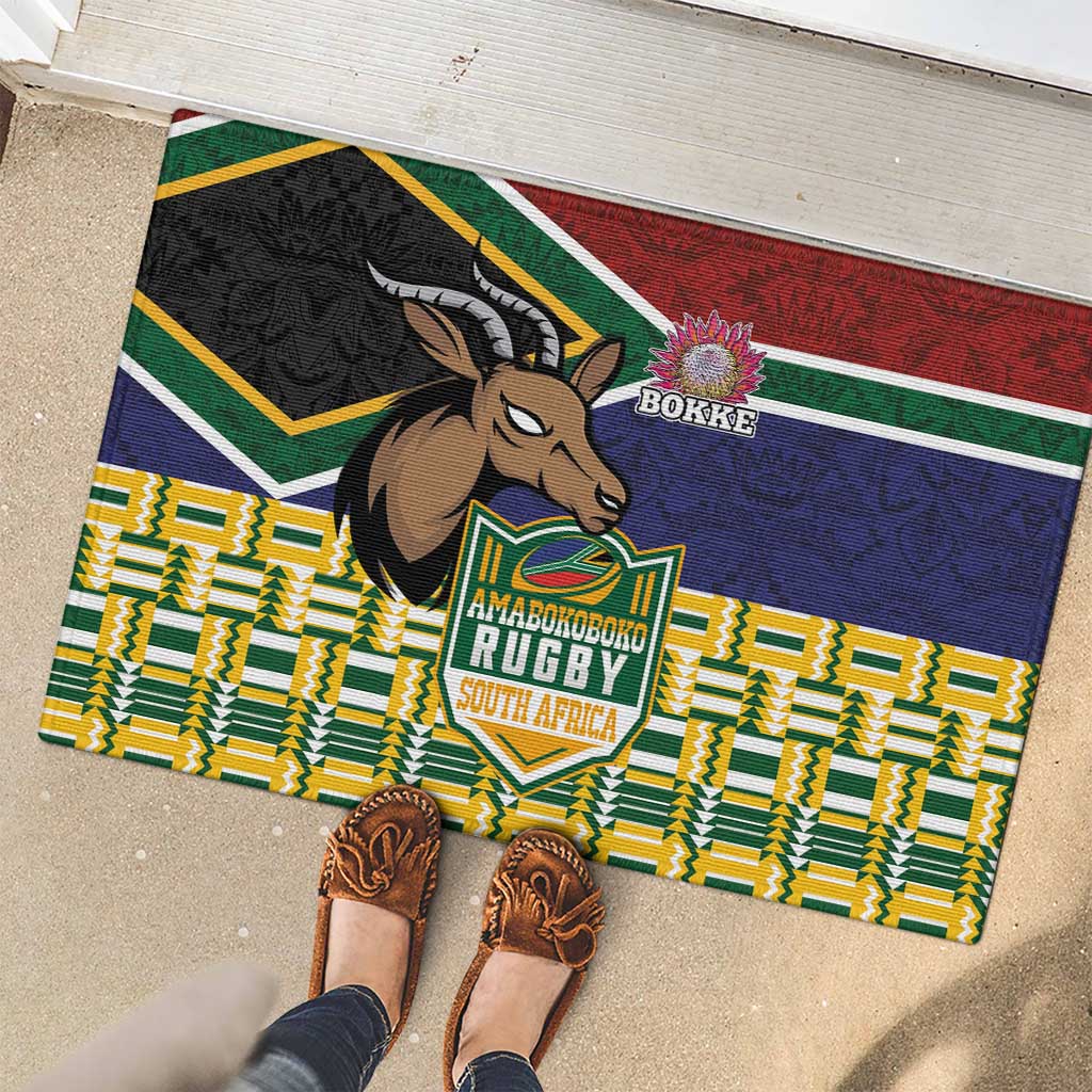 South Africa Rugby Rubber Doormat Go Bokke-Amabokoboko Spirit - Wonder Print Shop