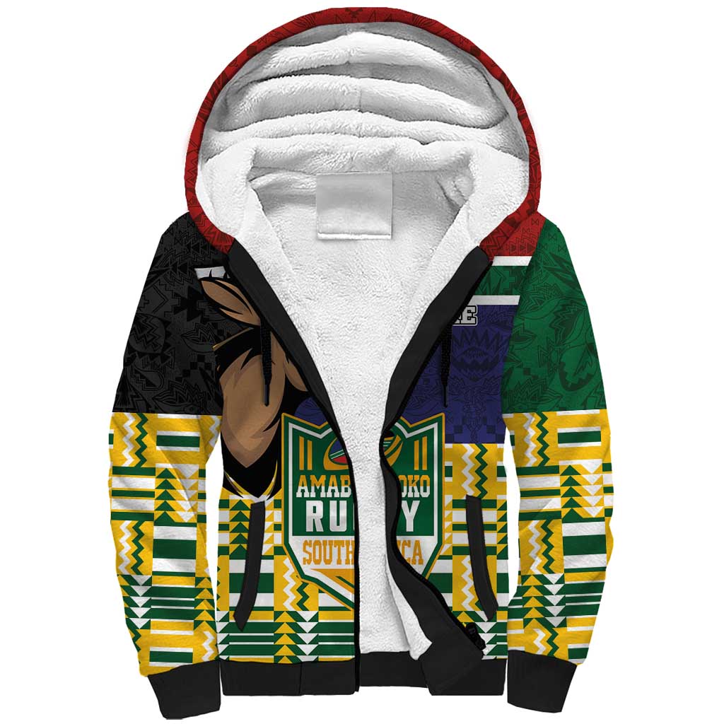 South Africa Rugby Sherpa Hoodie Go Bokke-Amabokoboko Spirit - Wonder Print Shop