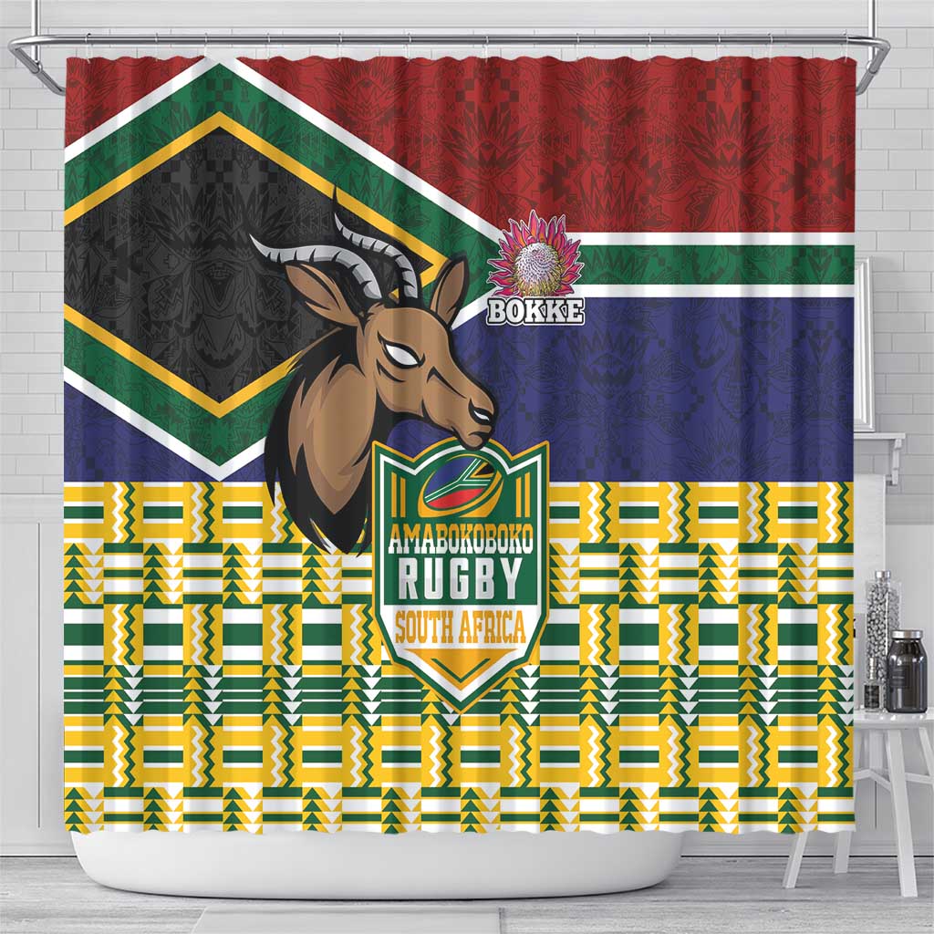 South Africa Rugby Shower Curtain Go Bokke-Amabokoboko Spirit - Wonder Print Shop