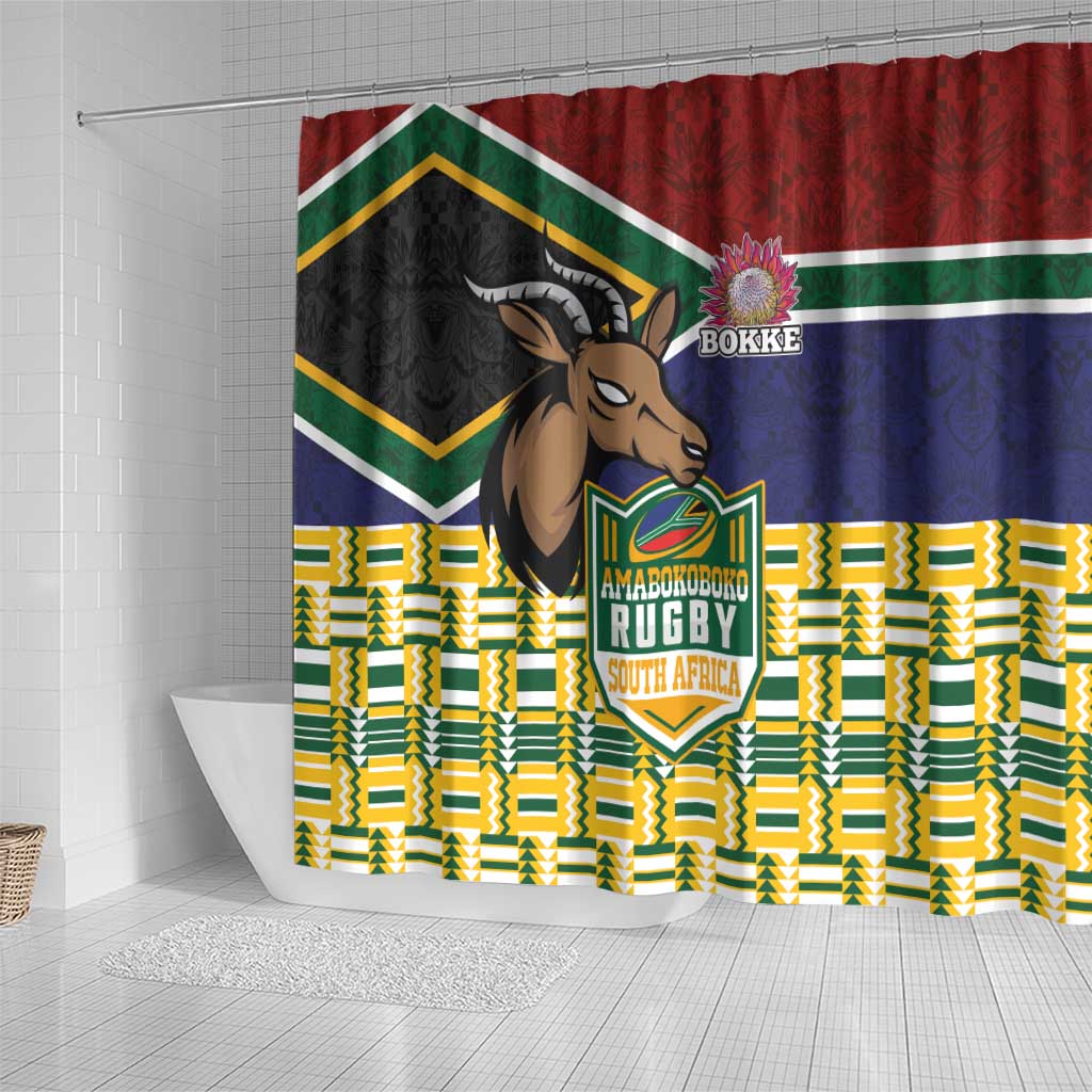 South Africa Rugby Shower Curtain Go Bokke-Amabokoboko Spirit - Wonder Print Shop