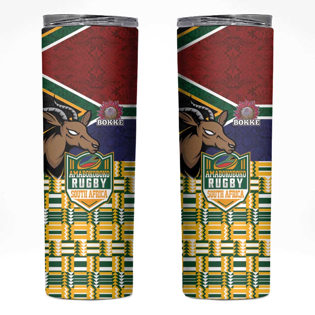 South Africa Rugby Skinny Tumbler Go Bokke-Amabokoboko Spirit - Wonder Print Shop