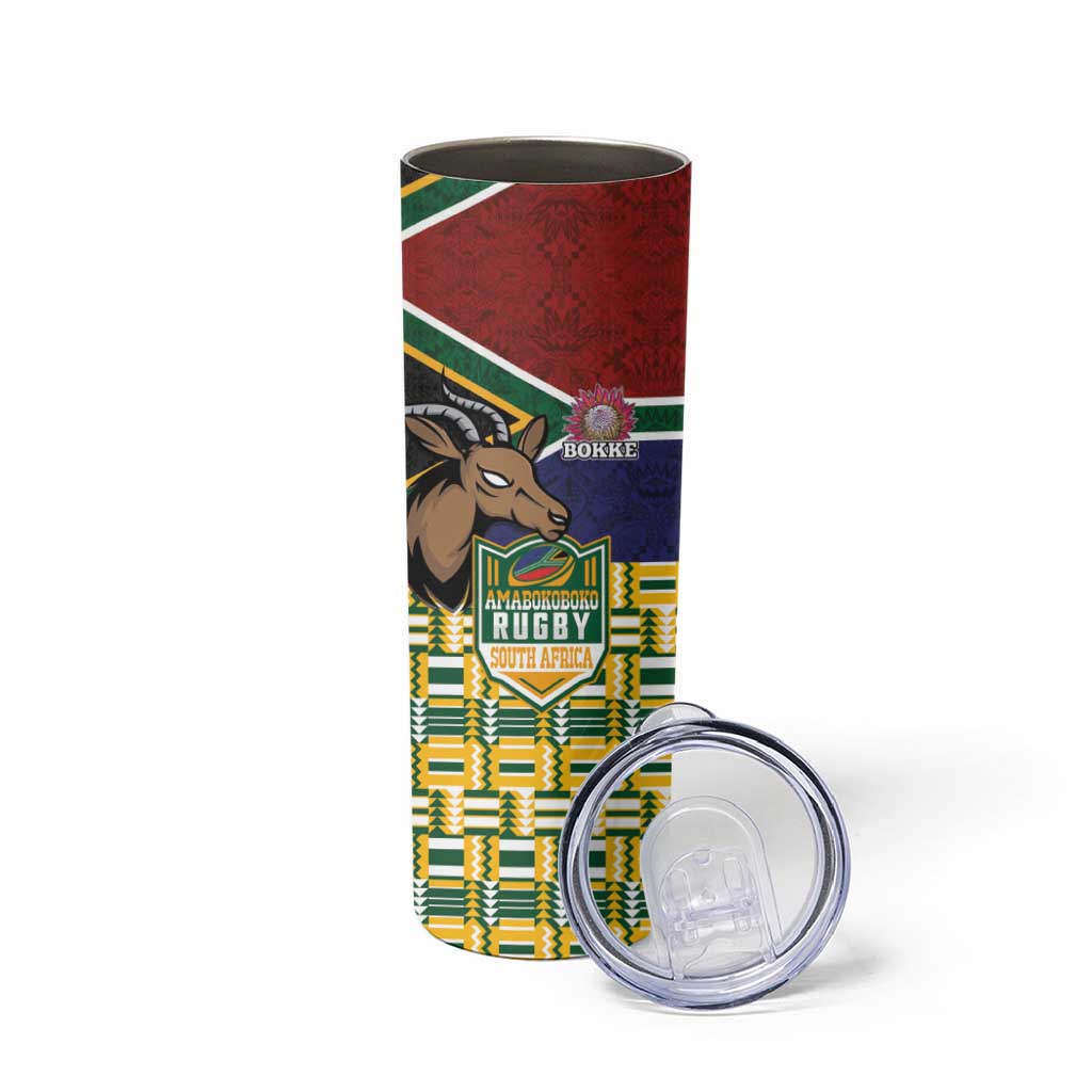 South Africa Rugby Skinny Tumbler Go Bokke-Amabokoboko Spirit - Wonder Print Shop