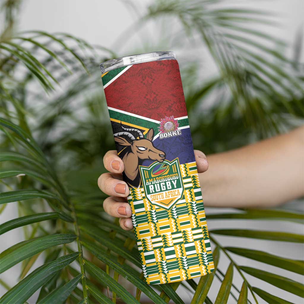 South Africa Rugby Skinny Tumbler Go Bokke-Amabokoboko Spirit - Wonder Print Shop