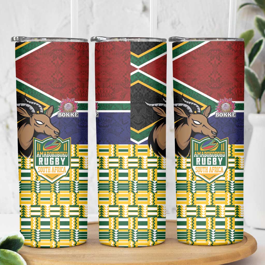 South Africa Rugby Skinny Tumbler Go Bokke-Amabokoboko Spirit - Wonder Print Shop