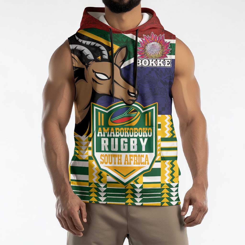 South Africa Rugby Sleeveless Hoodie Go Bokke-Amabokoboko Spirit - Wonder Print Shop