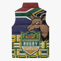 South Africa Rugby Sleeveless Puffer Jacket Go Bokke-Amabokoboko Spirit - Wonder Print Shop