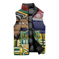 South Africa Rugby Sleeveless Puffer Jacket Go Bokke-Amabokoboko Spirit - Wonder Print Shop