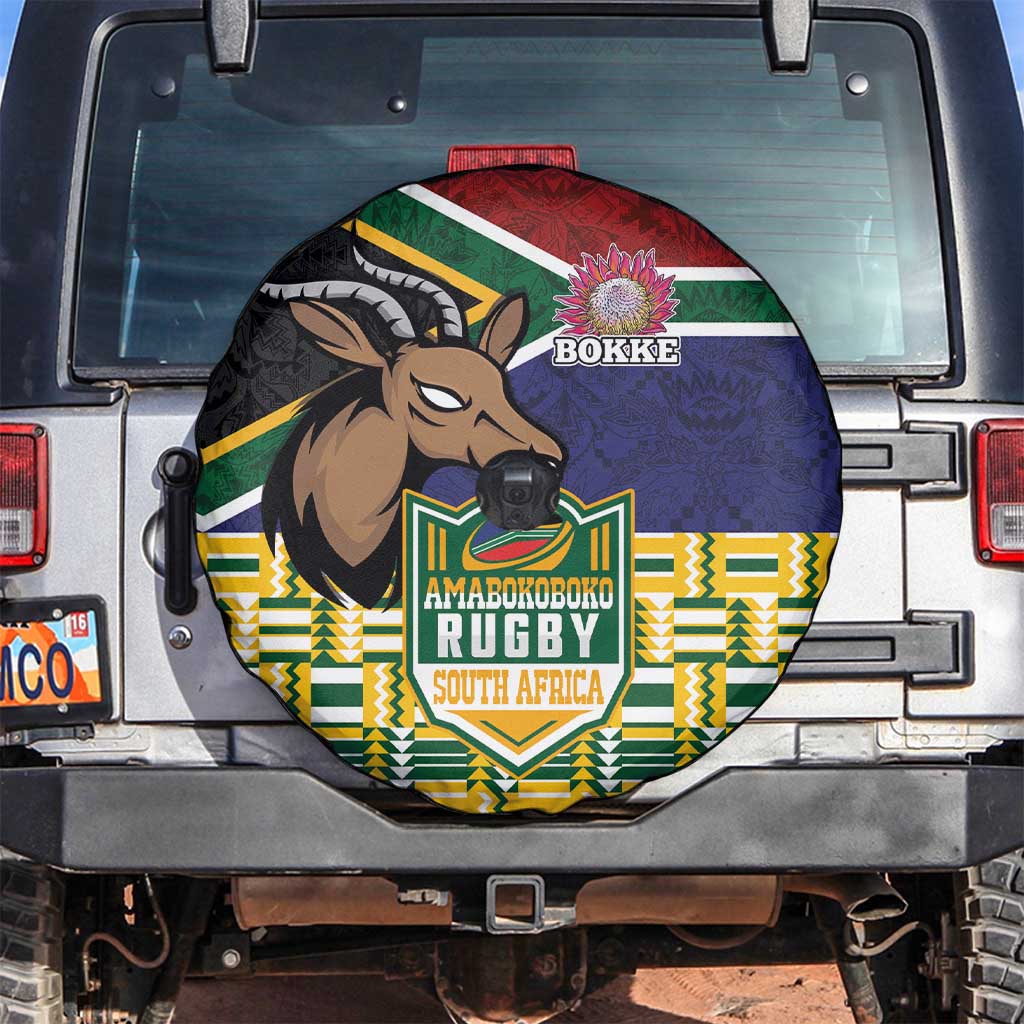 South Africa Rugby Spare Tire Cover Go Bokke-Amabokoboko Spirit - Wonder Print Shop