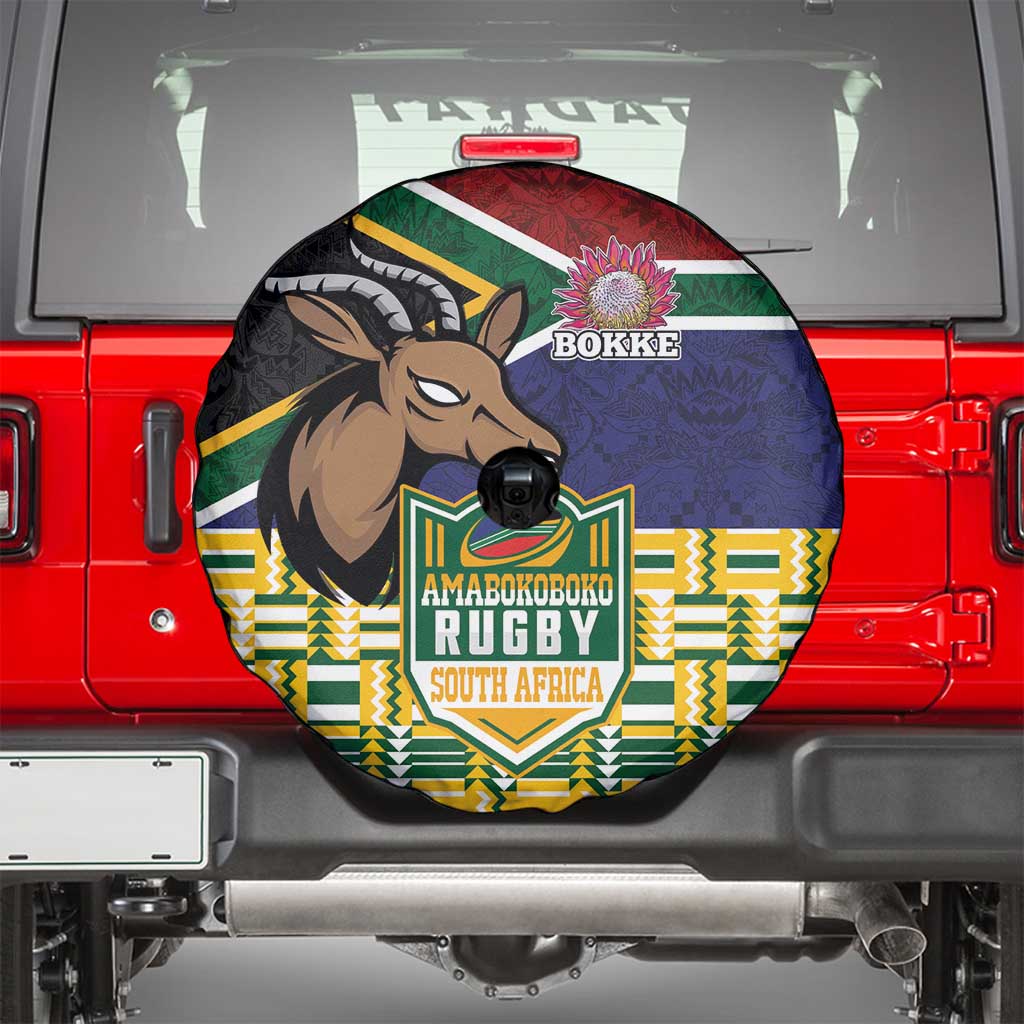South Africa Rugby Spare Tire Cover Go Bokke-Amabokoboko Spirit - Wonder Print Shop