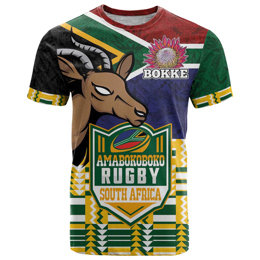 South Africa Rugby T Shirt Go Bokke-Amabokoboko Spirit - Wonder Print Shop