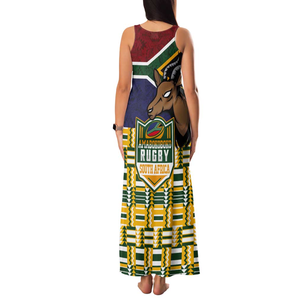 South Africa Rugby Tank Maxi Dress Go Bokke-Amabokoboko Spirit - Wonder Print Shop