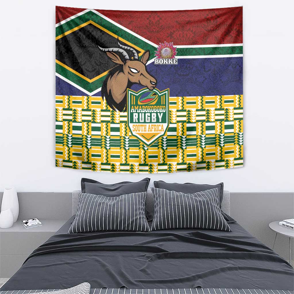 South Africa Rugby Tapestry Go Bokke-Amabokoboko Spirit - Wonder Print Shop