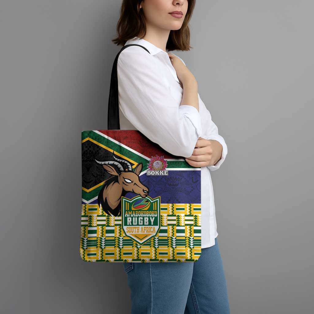 South Africa Rugby Tote Bag Go Bokke-Amabokoboko Spirit - Wonder Print Shop