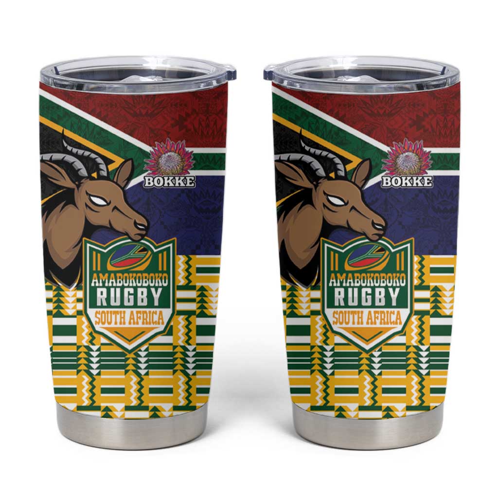 South Africa Rugby Tumbler Cup Go Bokke-Amabokoboko Spirit - Wonder Print Shop