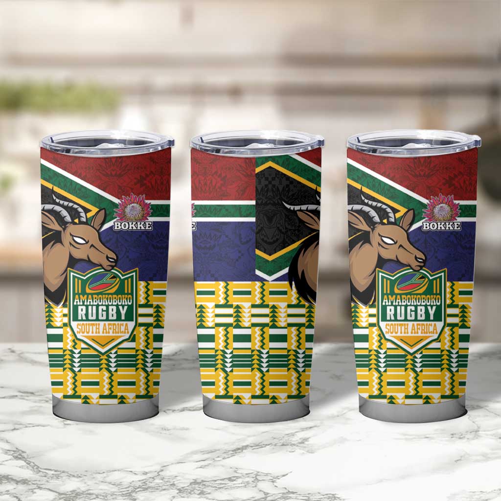 South Africa Rugby Tumbler Cup Go Bokke-Amabokoboko Spirit - Wonder Print Shop