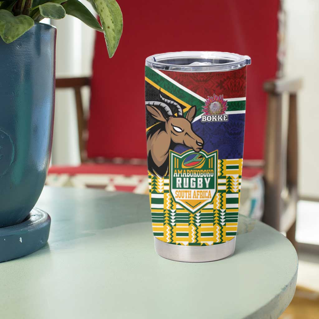 South Africa Rugby Tumbler Cup Go Bokke-Amabokoboko Spirit - Wonder Print Shop