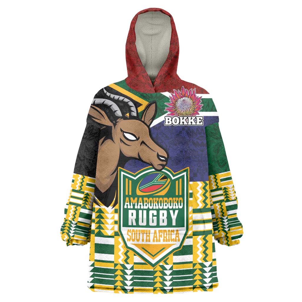 South Africa Rugby Wearable Blanket Hoodie Go Bokke-Amabokoboko Spirit - Wonder Print Shop