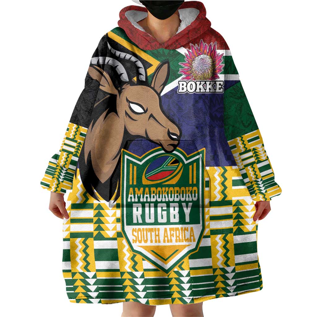 South Africa Rugby Wearable Blanket Hoodie Go Bokke-Amabokoboko Spirit - Wonder Print Shop