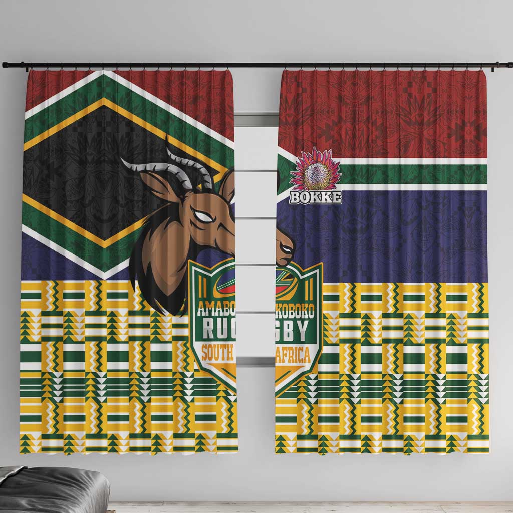 South Africa Rugby Window Curtain Go Bokke-Amabokoboko Spirit - Wonder Print Shop