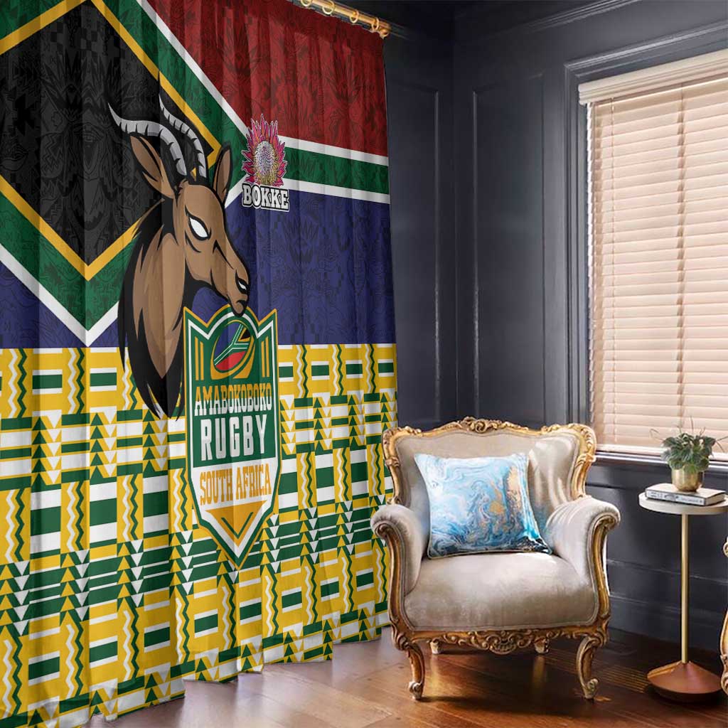 South Africa Rugby Window Curtain Go Bokke-Amabokoboko Spirit - Wonder Print Shop