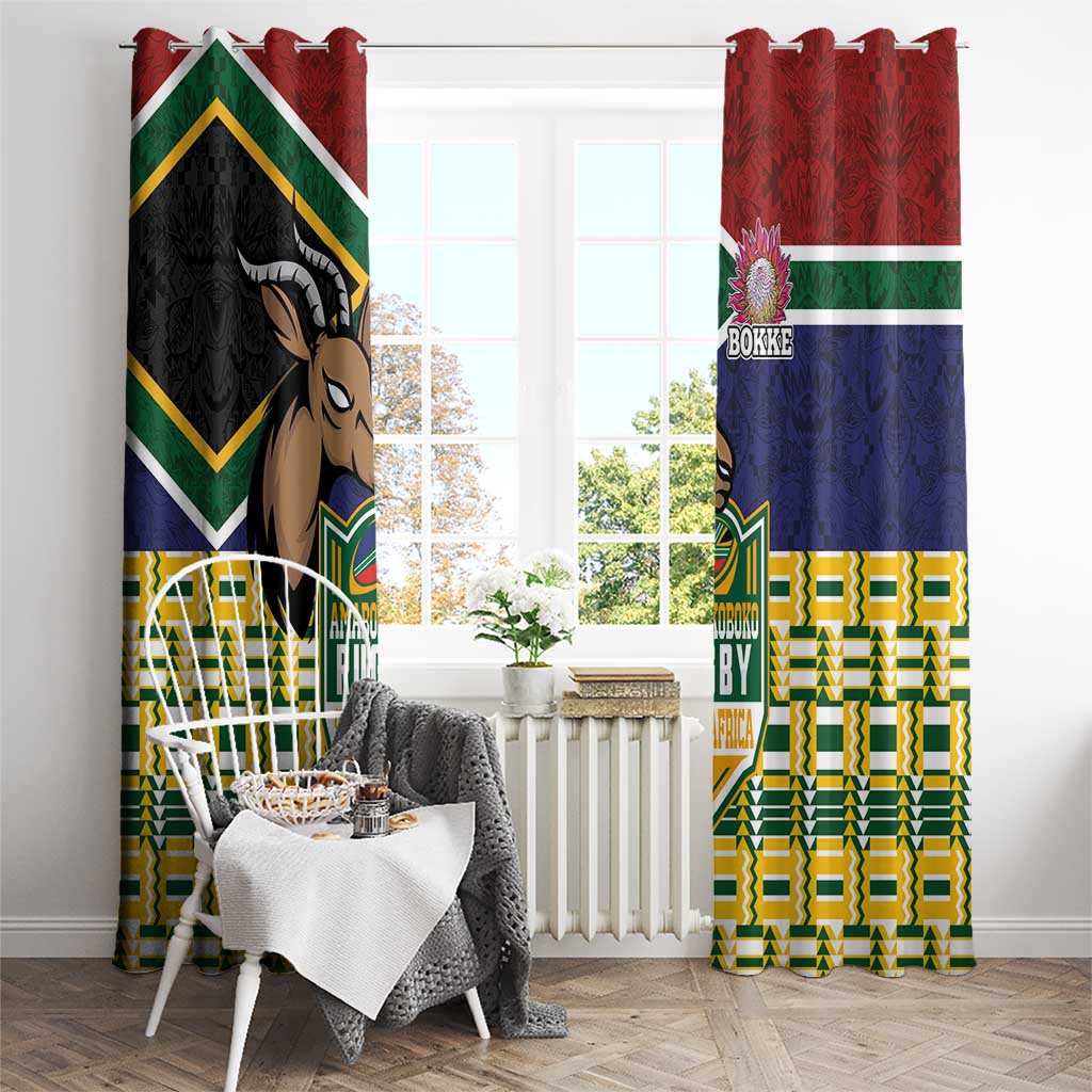 South Africa Rugby Window Curtain Go Bokke-Amabokoboko Spirit - Wonder Print Shop