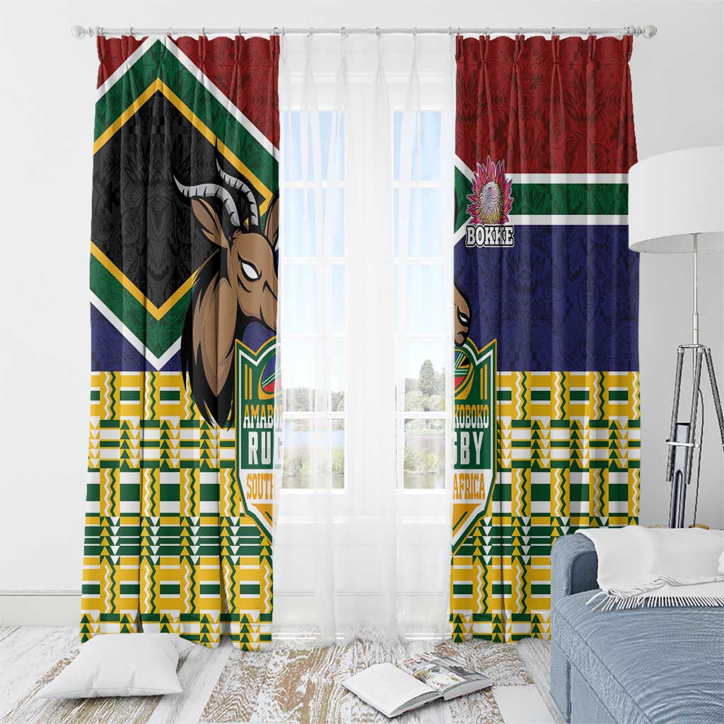 South Africa Rugby Window Curtain Go Bokke-Amabokoboko Spirit - Wonder Print Shop
