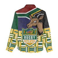 South Africa Rugby Women Casual Shirt Go Bokke-Amabokoboko Spirit - Wonder Print Shop