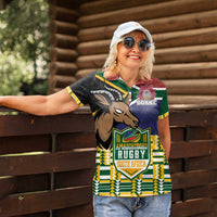 South Africa Rugby Women Polo Shirt Go Bokke-Amabokoboko Spirit - Wonder Print Shop