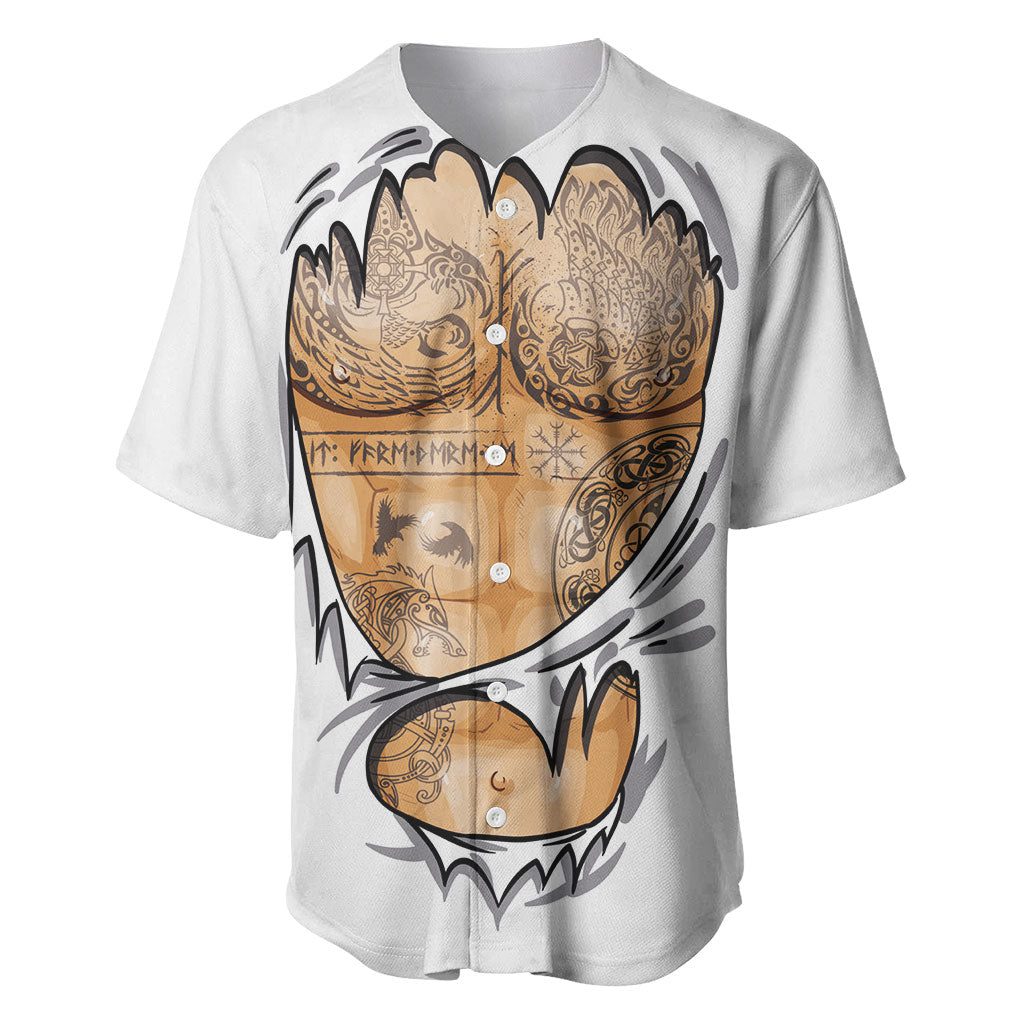 Viking Art Baseball Jersey Tattoo Reveal Effect