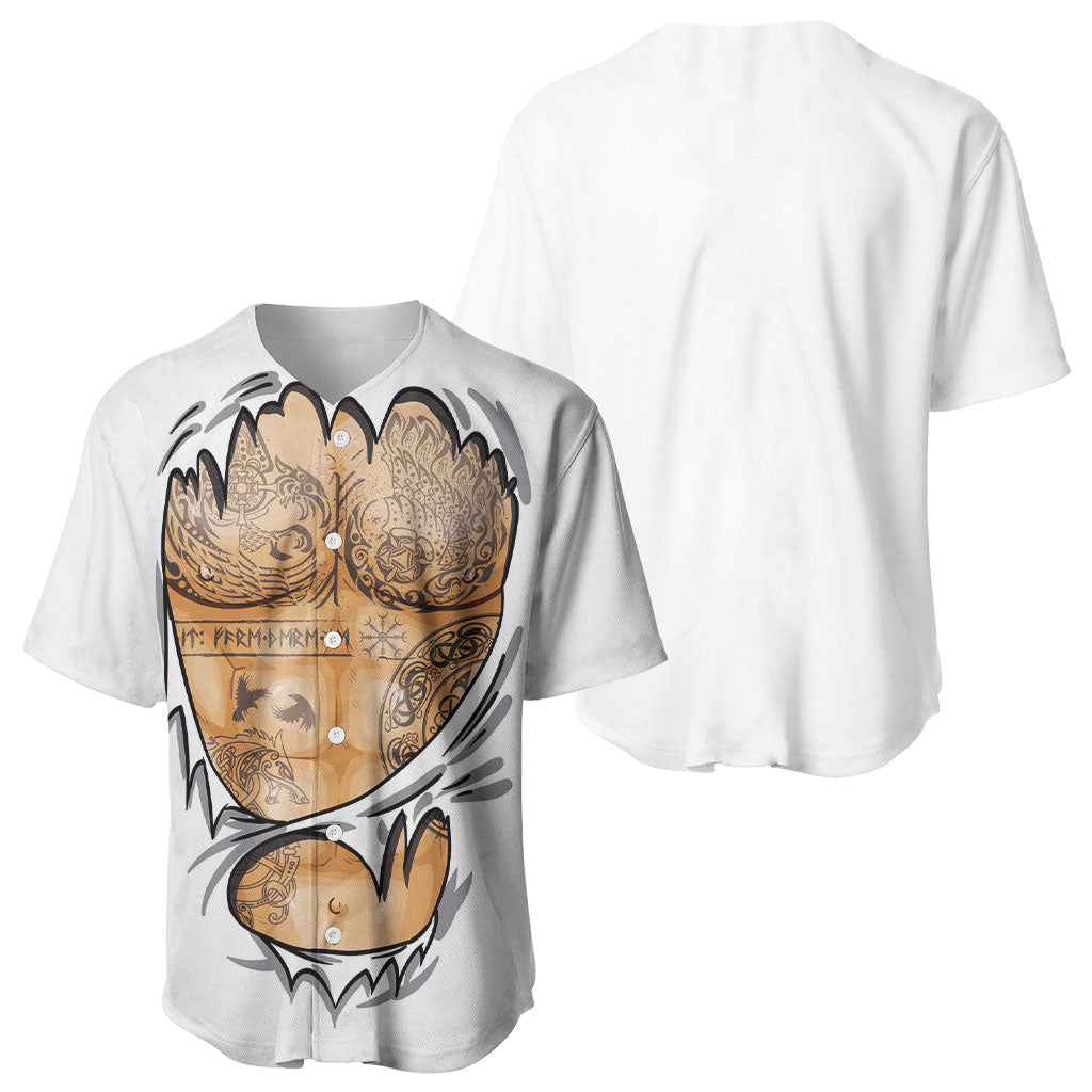 Viking Art Baseball Jersey Tattoo Reveal Effect