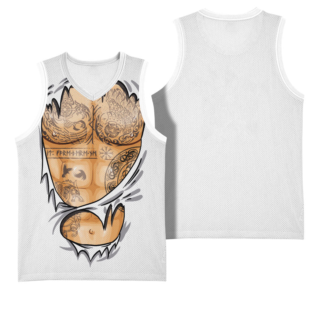 Viking Art Basketball Jersey Tattoo Reveal Effect