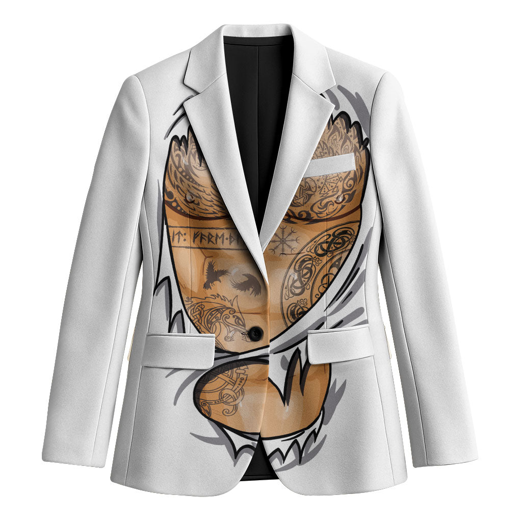 Viking Art Blazer Tattoo Reveal Effect