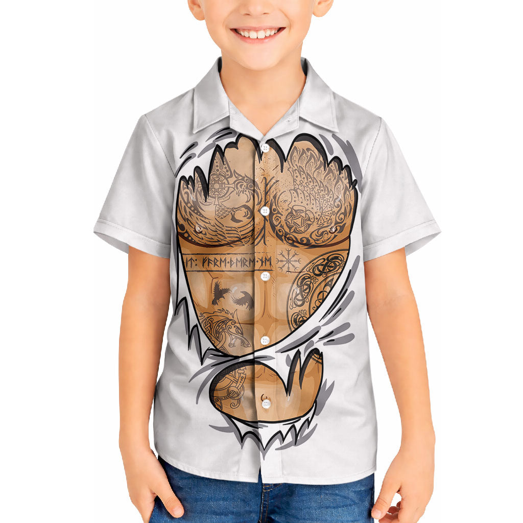 Viking Art Hawaiian Shirt Tattoo Reveal Effect