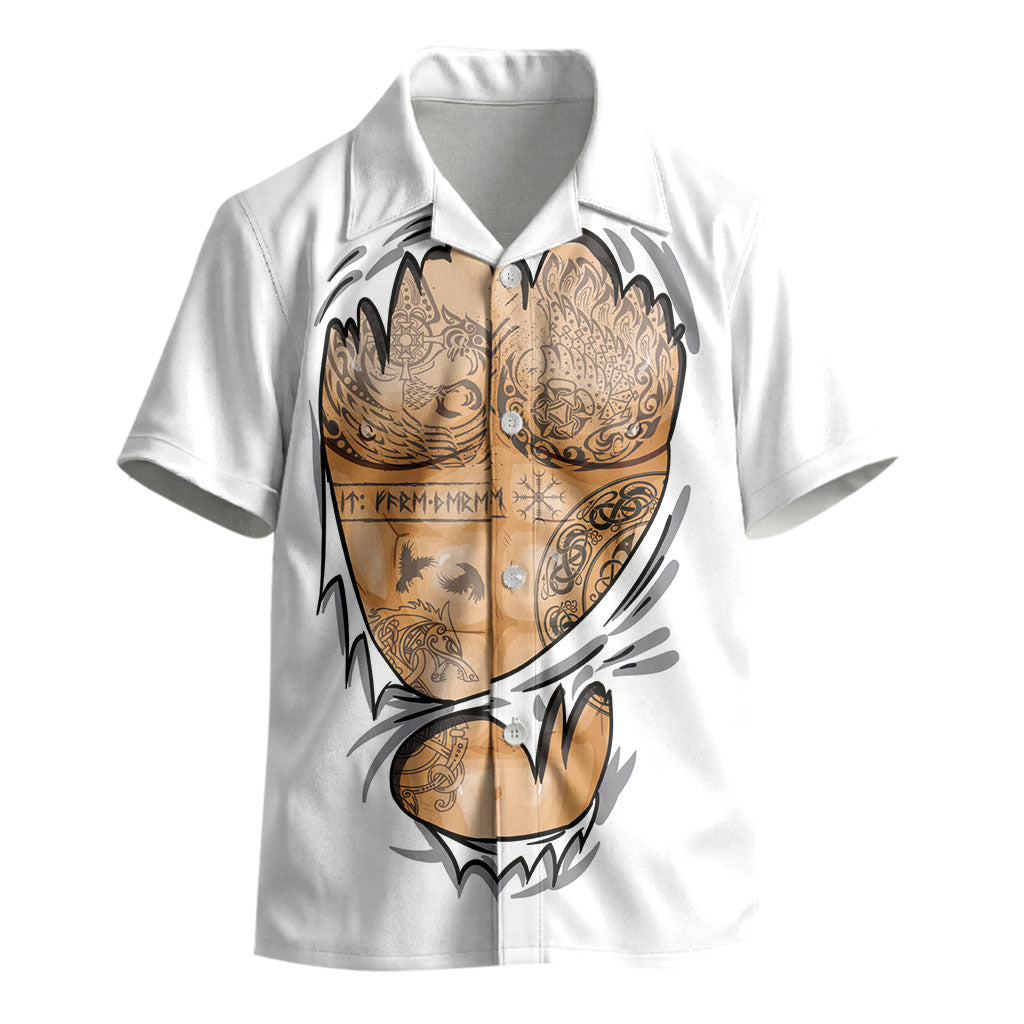 Viking Art Kid Hawaiian Shirt Tattoo Reveal Effect