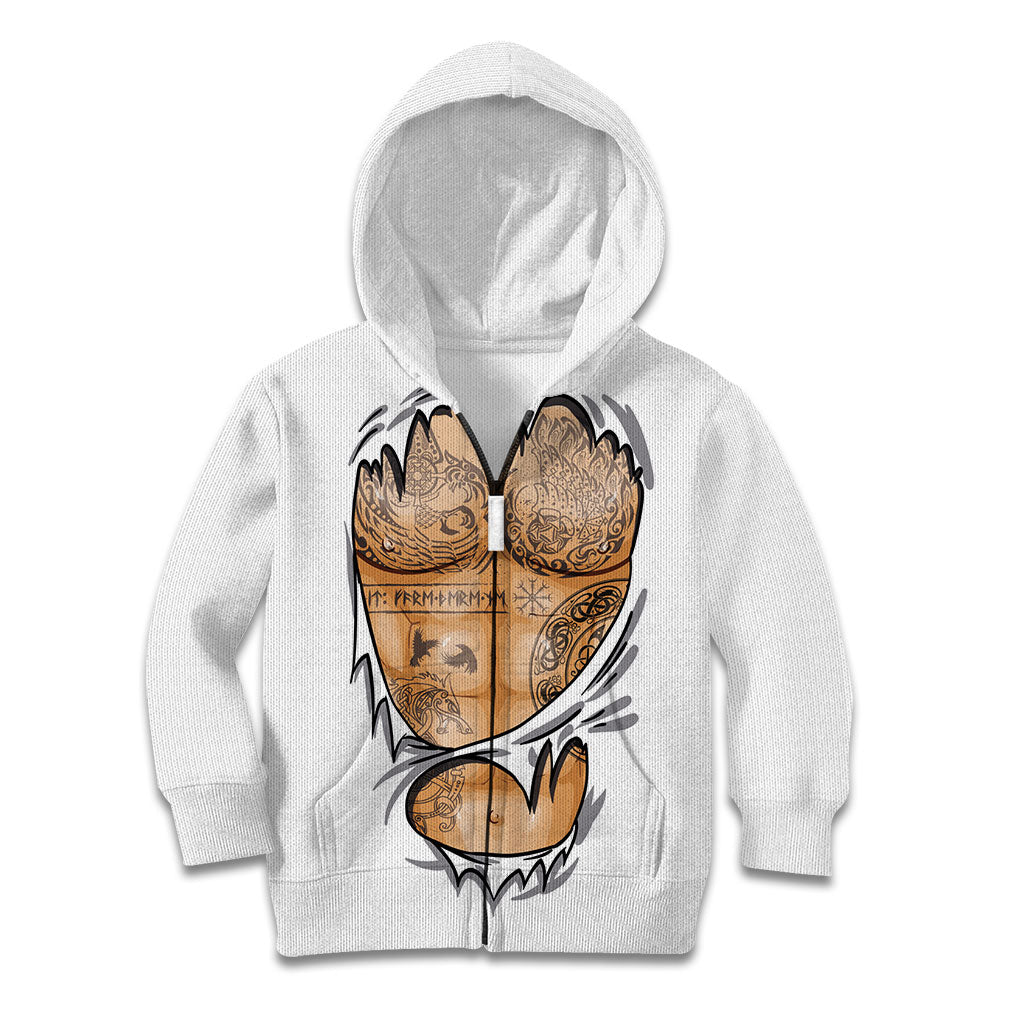 Viking Art Kid Hoodie Tattoo Reveal Effect