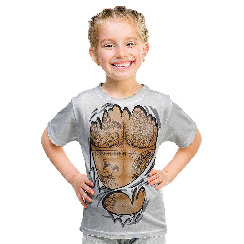 Viking Art Kid T Shirt Tattoo Reveal Effect