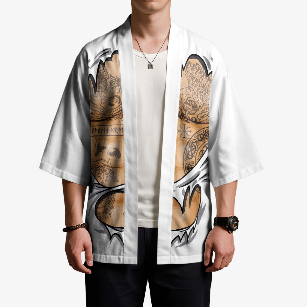 Viking Art Kimono Tattoo Reveal Effect
