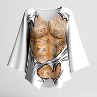 Viking Art Kimono Sleeve Blouse Tattoo Reveal Effect