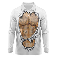 Viking Art Long Sleeve Polo Shirt Tattoo Reveal Effect