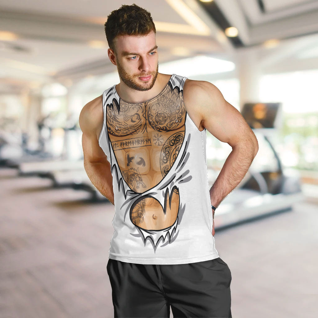 Viking Art Men Tank Top Tattoo Reveal Effect