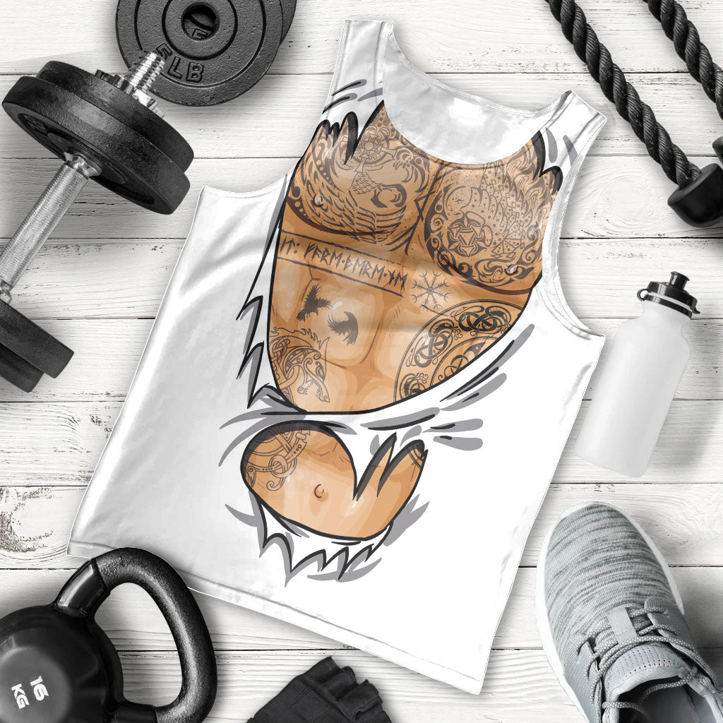 Viking Art Men Tank Top Tattoo Reveal Effect